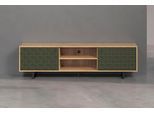 TV-Board HOME AFFAIRE "Ferretti", grün (dunkelgrün), Sideboards, TV-Board, TV-Tisch mit besonderer Fräsung - Füße und Griffe aus Metall