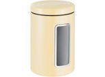 Vorratsdose WESCO "Classic Line", braun (mandel), B:12,5cm H:18,9cm L:12,5cm, Stahlblech, Lebensmittelaufbewahrungsbehälter, Vorratsdose, Deckel mit Kunststoffring / Sichtfenster aus Acryl, 2 L