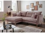 Ecksofa HOME AFFAIRE "Lazio modern und bequem, schmale Armlehnen, tolle Detailverarbeitung", rosa, B:255cm H:94cm T:180cm, 93% Polyester, 7% Polyamid, Sofas, Ecksofa, zwei verschiedene Fußfarben wählbar