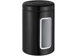 Vorratsdose WESCO "Classic Line", schwarz, B:12,5cm H:18,9cm L:12,5cm, Stahlblech, Lebensmittelaufbewahrungsbehälter, Vorratsdose, Deckel mit Kunststoffring / Sichtfenster aus Acryl, 2 L