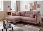 Ecksofa HOME AFFAIRE "Lazio modern und bequem, schmale Armlehnen, tolle Detailverarbeitung", rosa, B:255cm H:94cm T:180cm, 93% Polyester, 7% Polyamid, Sofas, Ecksofa, zwei verschiedene Fußfarben wählbar