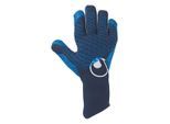 Torwarthandschuhe UHLSPORT "Torwarthandschuhe FM AQUAGRIP HN", Herren, Gr. 8, blau (marine, pacific blau, weiß), Obermaterial: 81% Gummi rubber. 13% Polyester PES. 6% Nylon NY., Handschuhe Torwarthandschuhe