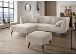 Ecksofa HOME AFFAIRE "Lazio modern und bequem, schmale Armlehnen, tolle Detailverarbeitung", silber, B:255cm H:94cm T:160cm, 93% Polyester, 7% Polyamid, Sofas, Ecksofa, zwei verschiedene Fußfarben wählbar