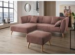 Ecksofa HOME AFFAIRE "Colori modern und bequem, schmale Armlehnen, tolle Detailverarbeitung", rosa, B:264cm H:80cm T:160cm, 93% Polyester, 7% Polyamid, Sofas, Ecksofa, zwei verschiedene Fußfarben wählbar