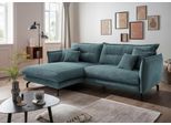 Ecksofa HOME AFFAIRE "Lazio modern und bequem, schmale Armlehnen, tolle Detailverarbeitung", grün (petrol), B:255cm H:94cm T:180cm, 93% Polyester, 7% Polyamid, Sofas, Ecksofa, zwei verschiedene Fußfarben wählbar