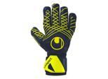 Torwarthandschuhe UHLSPORT "Torwarthandschuhe Prediction Supersoft HN", Herren, Gr. 7.5, rot (fluo rot, fluo gelb, schwarz), Obermaterial: 81% Gummi rubber. 13% Polyester PES. 6% Nylon NY., Handschuhe Torwarthandschuhe