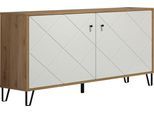 Sideboard HOME AFFAIRE "Tarragona", artisan eiche melamin, weiß matt, B:123cm H:76cm T:40cm, Sideboards, Sideboard, Sideboard mit 2 Türen & Soft-Close - (B/T/H) 123/40/76 cm
