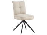 Stuhl Maya Beige Sitzfläche 360° drehbar Webstoff