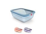 Frischhaltedose EMSA "oneClick", blau, B:20,19cm H:8,5cm L:25,97cm, Polyprophylen (PP), Lebensmittelaufbewahrungsbehälter, Frischhaltedose, verschlossen mit nur 1 x Klick, 100% dicht, made in Germany