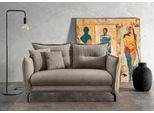Ecksofa HOME AFFAIRE "Lazio modern und bequem, schmale Armlehnen, tolle Detailverarbeitung", beige (grau, braun), B:255cm H:94cm T:110cm, 93% Polyester, 7% Polyamid, Sofas, Ecksofa, zwei verschiedene Fußfarben wählbar