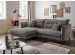 Ecksofa HOME AFFAIRE "Lazio modern und bequem, schmale Armlehnen, tolle Detailverarbeitung", grau, B:255cm H:94cm T:180cm, 93% Polyester, 7% Polyamid, Sofas, Ecksofa, zwei verschiedene Fußfarben wählbar