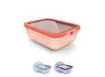 Frischhaltedose EMSA "oneClick", rosa (orange), B:20,19cm H:8,5cm L:25,97cm, Polyprophylen (PP), Lebensmittelaufbewahrungsbehälter, Frischhaltedose, verschlossen mit nur 1 x Klick, 100% dicht, made in Germany