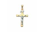 Kreuzkette ADELIA´S "Halskette - Kreuzkette mit Kreuz Anhänger Korpus aus 333 Gold", gold, Halsketten, Damen, Gelbgold 333 Gold, Gelbgold 333, Gold, Kreuzkette, Schmuckset mit bis 45 cm stufenlos verstellbarer 925 Silber Halskette
