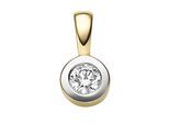Kettenanhänger ADELIA´S "Anhänger 585 Gold ( 14K ) mit 1 Brillant ( 0,2 ct )", silber, Schmuckanhänger, Damen, 0,2 VVS = sehr sehr kleine Einschlüsse, Gold, Kettenanhänger, Goldanhänger