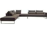 Ecksofa MUSTERRING, braun, B:308cm H:88cm T:290cm, 85% Polyester, 15% Viskose, Sofas, Ecksofa, mit Zwischenhocker, wahlweise mit Funktion und Kissen, Maße 290 x 308