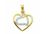Herzkette ADELIA´S "Halskette - Herzkette mit Anhänger Herz mit Zirkonia aus 333", gold, Halsketten, Damen, Gelbgold 333 Gold, Gelbgold 333, Gold, Herzkette, Schmuckset mit bis 45 cm stufenlos verstellbarer 925 Silber Halskette