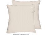 Kissenhüllen TOM TAILOR HOME "FINE STRIPES", beige (sunny sand, sanftes weiß), B:40cm H:0,5cm L:40cm, Satin, Obermaterial: 100% Baumwolle, Kissenbezüge, new bedroom, gewebtes Label