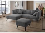 Ecksofa HOME AFFAIRE "Lazio modern und bequem, schmale Armlehnen, tolle Detailverarbeitung", grau, B:255cm H:94cm T:160cm, 93% Polyester, 7% Polyamid, Sofas, Ecksofa, zwei verschiedene Fußfarben wählbar