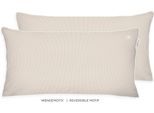 Kissenhüllen TOM TAILOR HOME "FINE STRIPES", beige (sunny sand, sanftes weiß), B:40cm H:0,5cm L:80cm, Satin, Obermaterial: 100% Baumwolle, Kissenbezüge, new bedroom, gewebtes Label