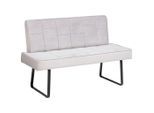 Mid.you Sitzbank, Hellgrau, Metall, Textil, 3-Sitzer, 140x88x62 cm, Esszimmer, Bänke, Sitzbänke