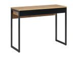 Mid.you Schreibtisch, Schwarz, Eiche, Metall, Holzwerkstoff, 2 Schublade(n) Schubladen, rechteckig, U-Form, 40x76x101.6 cm, Arbeitszimmer, Schreibtische, Bürotische