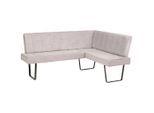 Mid.you Eckbank, Hellgrau, Metall, Textil, 3-Sitzer, L-Form, 190x150 cm, Esszimmer, Bänke, Eckbänke
