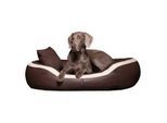Tierlando ® PEPPER Orthopädisches Hundebett Hundesofa L XL XXL Kunstleder braun 1,6 m, 30 cm, 1,3 m