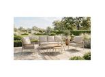 Gardenson , Braun, Sandfarben, Beige , Metall, Kunststoff, Textil , Füllung: Baumwollfüllung,Baumwollfüllung , UV-beständig, wetterbeständig, Stühle stapelbar, geeignet für Balkon , Gartenmöbel, Gartenmöbel-Sets, Gartengarnituren