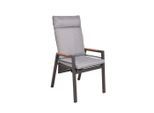 Gardenson , Anthrazit, Braun, Grau, Schwarz , Holz, Metall, Kunststoff, Textil , Teakholz , Hartholz , Füllung: Polyester , 56.5x110x65 cm , stapelbar, wetterbeständig, UV-beständig, regenabweisend, Bezug abnehmbar, geeignet für Balkon , Gartenmöbel, Gartensessel, Gartensessel stapelbar