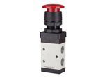 Riegler 3/2-Wegeventil, manuell »M3 «, Pilztaster, NC, monost., G 1/4, rot (5155004)