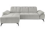 Ecksofa HOME AFFAIRE "Lazio modern und bequem, schmale Armlehnen, tolle Detailverarbeitung", grau (hellgrau), B:280cm, 100% Polyester, Sofas, Ecksofa