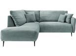 Ecksofa HOME AFFAIRE "Vanilla modern& bequem, Breite 255cm, tolle Detailverarbeitung", blau (aqua), B:255cm H:94cm T:190cm, 93% Polyester, 7% Polyamid, Sofas, Ecksofa, verstellbare Armlehne für Wohlfühlkomfort