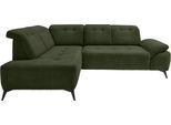 Ecksofa HOME AFFAIRE "Lazio modern und bequem, schmale Armlehnen, tolle Detailverarbeitung", silber, zierkissen silber, B:255cm H:94cm, 93% Polyester, 7% Polyamid, Sofas, Ecksofa, zwei verschiedene Fußfarben wählbar