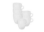 Becher SELTMANN WEIDEN "Becher VIP. 400 ml 6er Set weiß", weiß, B:9,3cm H:10,5cm, Porzellan, Trinkgefäße, Becher, Spülmaschinenfest, Mikrowellensicher, Ofenfest