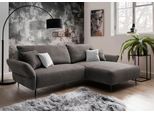 Ecksofa HOME AFFAIRE "Amarena modern & bequem, verstellbare Armlehnen, L-Form", grau (grau, braun), B:286cm H:95cm T:178cm, 100% Polyester, Sofas, Ecksofa, inklusive Armlehnenverstellfunktion, inkl. 4x Zierkissen