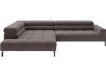 Ecksofa HOME AFFAIRE "Claya, 311 cm breit, L-Form, inkl. Kopfteilverstellung", mocca, B:311cm H:71cm T:219cm, 100% Polyester, Sofas, Ecksofa, wahlweise elektrischer Sitzvorzug