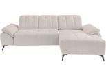 Ecksofa HOME AFFAIRE "Lazio modern und bequem, schmale Armlehnen, tolle Detailverarbeitung", beige (weiß), B:280cm, 100% Polyester, Sofas, Ecksofa
