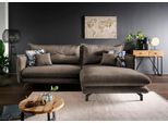 Ecksofa HOME AFFAIRE "Lazio modern und bequem, schmale Armlehnen, tolle Detailverarbeitung", braun (braun, türkis), B:255cm H:94cm T:180cm, Sofas, Ecksofa, Armlehnen verstellbar