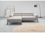 Ecksofa HOME AFFAIRE "Claya, 223 cm breit, L-Form, Kopfteilverstellung", beige (light grau), B:223cm H:71cm T:179cm, 100% Polyester, Sofas, Ecksofa, Moderne Steppung, weicher Polsteraufbau & saugroboterfreundliche Höhe