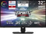 MSI Gaming-LED-Monitor "Optix MPG321QRFDE-QD", Energieeffizienz: G, schwarz, Monitore, USB-C, höhenverstellbar, 3 Jahre Herstellergarantie, Gaming-LED-Monitor
