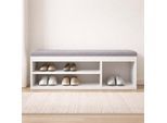 Schuhbank OTTO HOME "Schuchschrank 100, Schuhregal, Schuhtruhe, Schuhkommode, Sitzbank", weiß, weiß, B:100cm H:48,6cm T:32cm, Polyester, Spanplatte, Sitzbänke, Schuhbank, Inkl. bequemem Sitzkissen mit Stauraum darunter