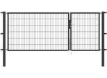Zaundoppeltür ALBERTS "Flexo", grau (anthrazit), B:300cm H:120cm, Stahl, Tore, Zaundoppeltür, in verschiedenen Abmessungen