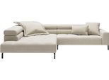 Ecksofa HOME AFFAIRE "Claya, 311 cm breit, L-Form, inkl. Kopfteilverstellung", beige (nature), B:311cm H:71cm T:219cm, 88% Polyester, 12% Polyacryl, Sofas, Ecksofa, mit elektrischem Sitzvorzug im Hauptelement