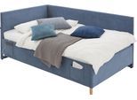 Kinderbett MEISE.MÖBEL "COOL II", blau (ocean, ocean), B:150cm L:210cm, Betten, Kinderbett, Polsterbett wahlweise mit Bettkasten, Jugendbett inkl. USB Anschlüsse