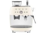 SMEG Espressomaschine "EGF03CREU", beige (crème), B:44,3cm H:44,3cm T:34cm, Kaffeemaschinen, mit integrierter Kaffeemühle, Espressomaschine