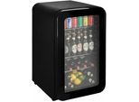 HANSEATIC Getränkekühlschrank "HBC115ERBH black", Energieeffizienz: E, silber (schwarz), B:55cm H:83,5cm T:55,5cm, Kühlschränke, inkl. 3 Jahre Herstellergarantie, Getränkekühlschrank