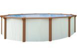 Rundpool KWAD "Green line Evolution", weiß (weiß, innenfarbe: grau), H:132cm Ø:360cm, Schwimmbecken, Rundpool, 3,6x1,32 white- wood Folie in blau, sand oder grau erhältlich