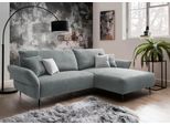 Ecksofa HOME AFFAIRE "Lazio modern und bequem, schmale Armlehnen, tolle Detailverarbeitung", grün (mint), B:286cm H:96cm T:178cm, 100% Polyester, Sofas, Ecksofa, inklusive Armlehnenverstellfunktion, 4x Zierkissen gratis