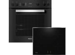 MIELE Induktions Herd-Set "H2459I D OBSW + KM 7061 FR", Energieeffizienz: A+, schwarz (obsidianschwarz), Herdsets, Herd-Set - Herd mit 2 FlexiClip-Auszügen sowie Induktionskochfeld, Induktions Herd-Set