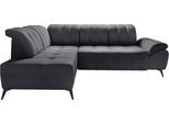 Ecksofa HOME AFFAIRE "Lazio modern und bequem, schmale Armlehnen, tolle Detailverarbeitung", grau (anthrazit), B:272cm, 100% Polyester, Sofas, Ecksofa
